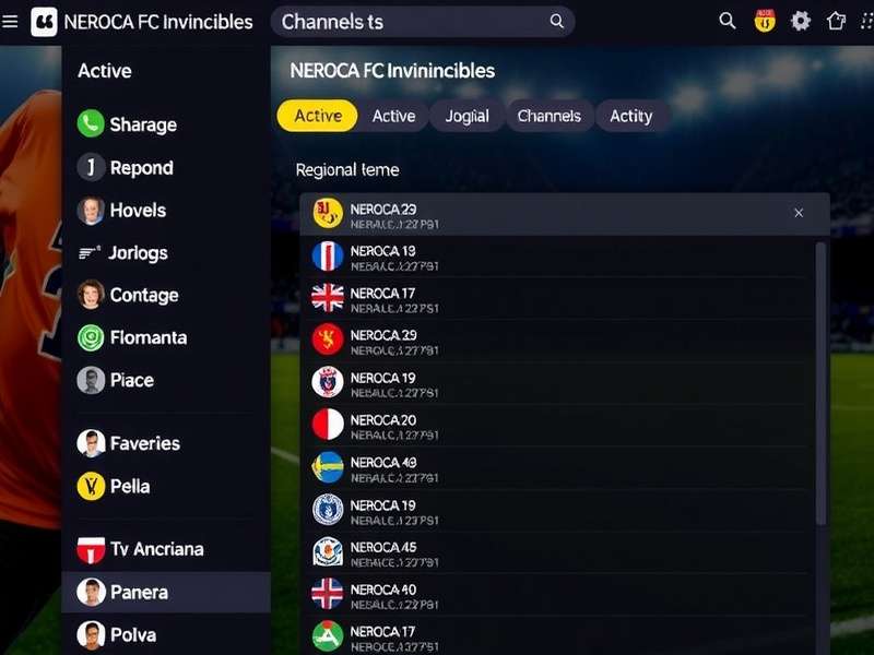NEROCA FC Invincibles Discord Community NEROCA FC Invincibles Discord server showing active regional channels